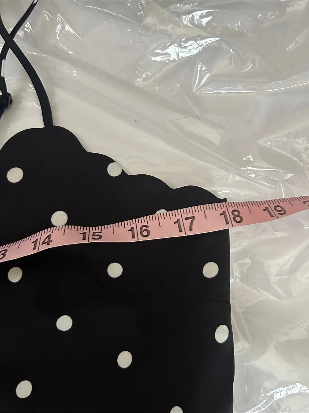 J. Crew Black with White Polka Dot Scallop V-Neck Cami